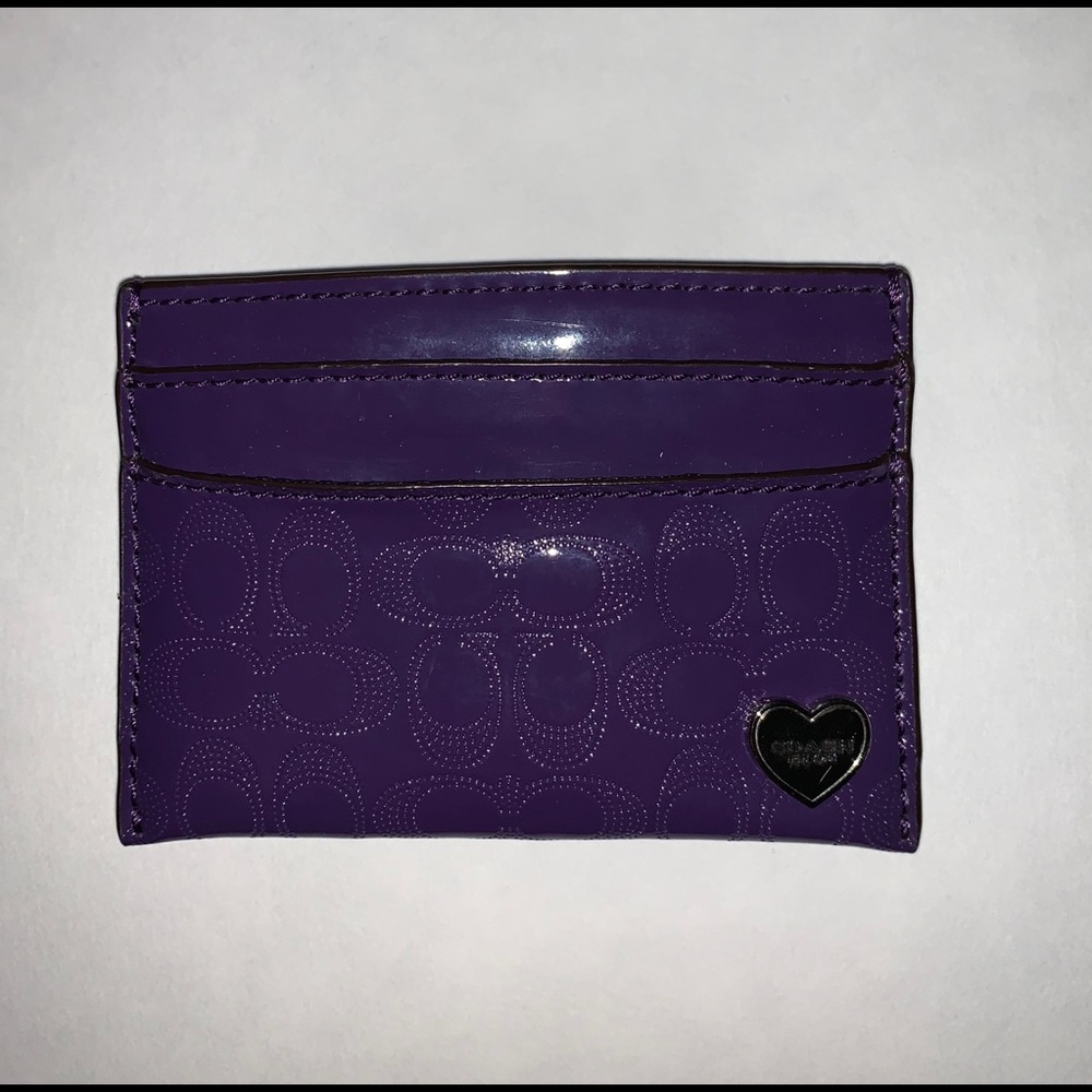 Coach card holder purple